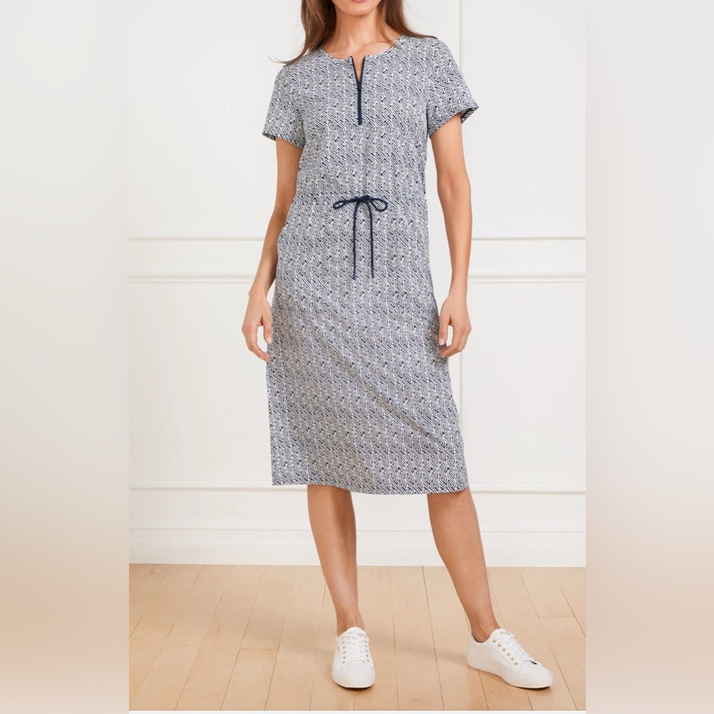 Talbots woven,stretch, Sunwell UPF 50 drawstring dress